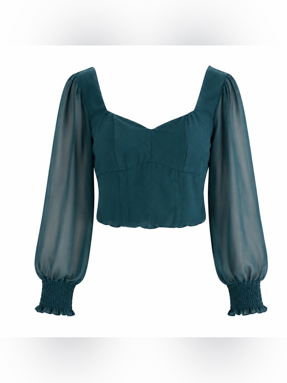 Abercrombie & Fitch dark green corset long sleeve top, small